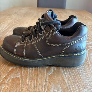 DR. MARTENS Vintage 9806 Brown Leather Chunky Oxford Platform Y2K Women’s Sz 8